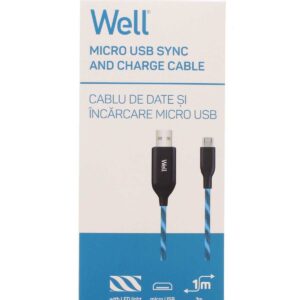 Well Cable USB/UUSB 1BE03 WL  micro-USB kábel 2.1A, 1m