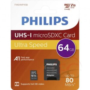 Philips PH666868 Micro SDHC Memóriakártya 64GB Class 10 UHS-I U1 Adapter