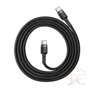 Baseus Cafule tartós nylon fonott kábel 2x USB-C PD PD2.0 60W 20V 3A(CATKLF-GG1
