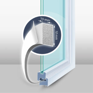 Delight 11595WH-10 Öntapadós ajtó- ablakszigetelő habszalag – 5 m – fehér 10 mm