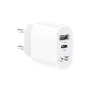XO L97 USB-A / USB-C Hálózati töltő + microUSB kábel – Fehér