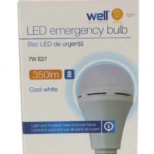 Wel LEDLEC A607E27 WL LED izzó, E27, 7W, hideg fény, beépített akkumulátorral