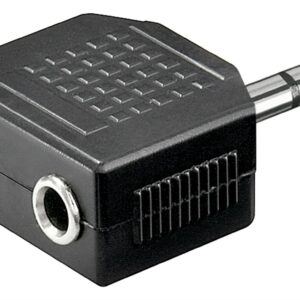 WEll AC-012BW Jack Audio Y adapter, 3,5mm jack dugó / 2×3, 5mm jack alj elosztó sztereó/Bliszter