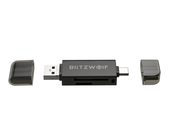 Blitzwolf BW-CR1 SD kártya olvasó, USB-C / USB-A
