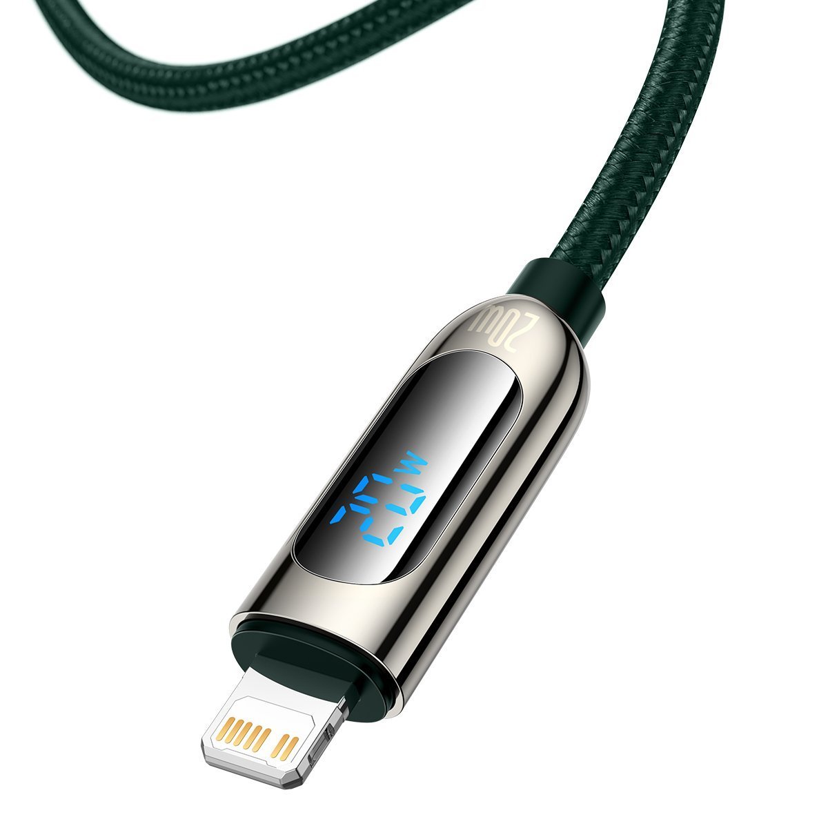 Baseus USB-C-Lightning kijelzőkábel, PD, 20 W, 2 m, zöld (CATLSK-A06)