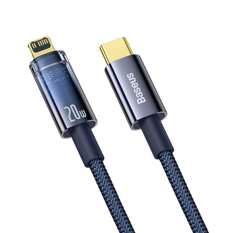 Baseus Explorer Series USB-C apa 2.0 – Lightning apa Adat és töltőkábel – Kék (1m) CATS000003