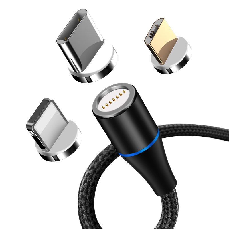 Maxlife mágneses kábel MXUC-03 USB – Lightning + USB-C + microUSB 1,0 m, QC 3.0