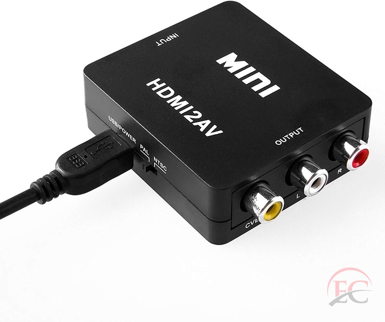 HCT 028-161 HDMI/RCA konverter 1 x HDMI alj – 3 x RCA alj, fekete