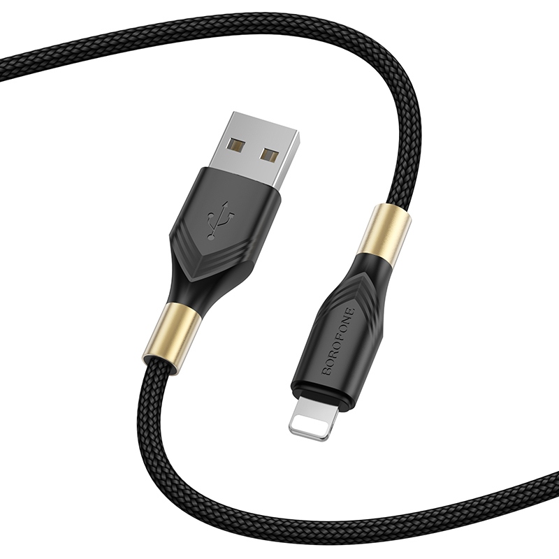 Borofone BX92 USB – Lightning kábel 1m 2,4A – fekete