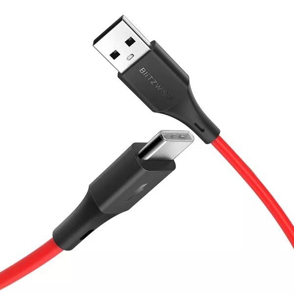 Blitzwolf BW-TC15 USB – USB-C Kábel – 1,8m 3A – Piros
