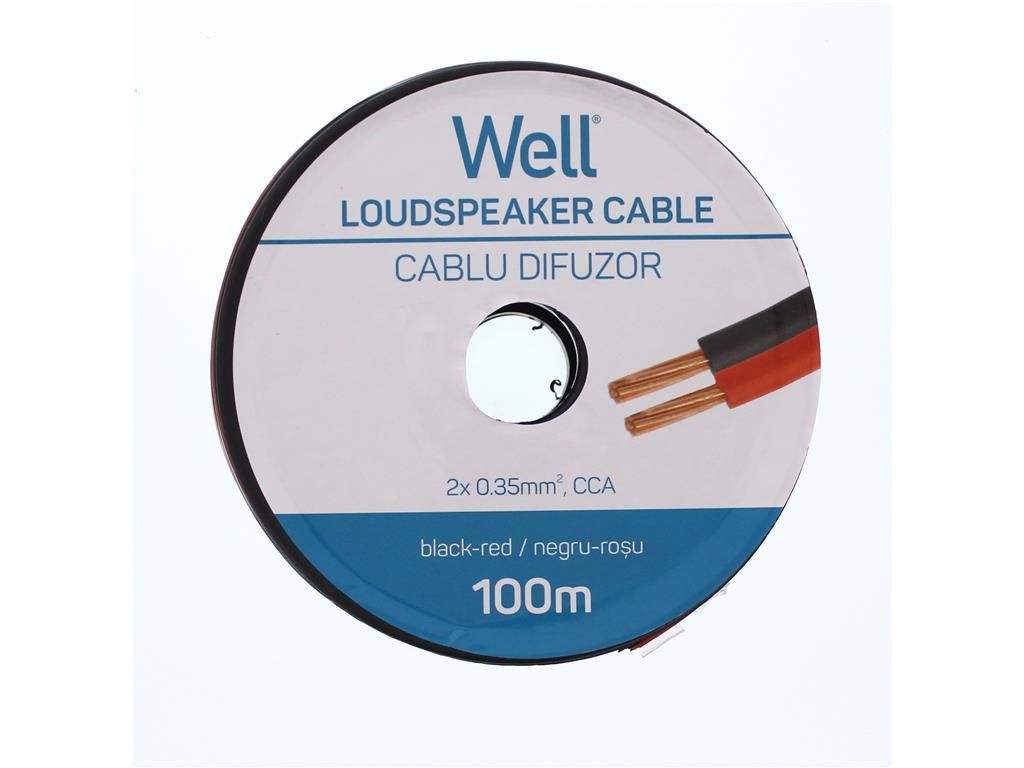 Well LSP-CCA0.35BR-100-WL Hangszóró kábel fekete / piros 2×0,35mm²