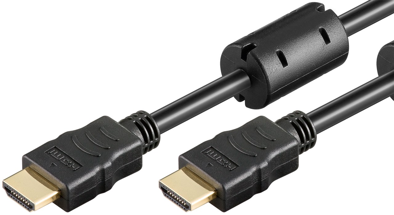 Goobay 61299 HDMI kábel aranyozott 2.0, Ferrit 1m, 4 K, fekete