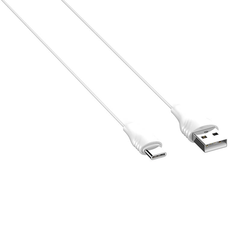 LDNIO LS551 USB-A – USB-C kábel 2.1A 1m, lapos kábel, fehér