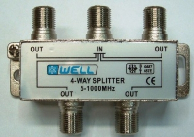 Well FC-4SPLT-W Antenna F-elosztó 1 be 4 kimenet  5 – 1000 MHz