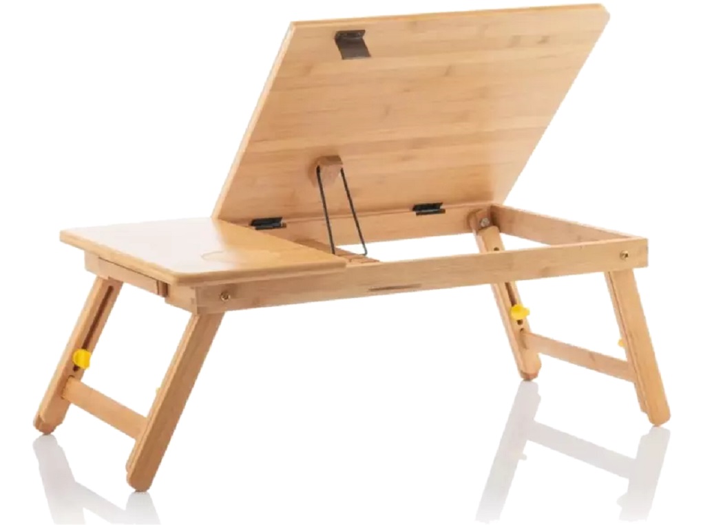 INNOVAGOODS Összecsukható bambusz asztal laptophoz és tablethez 53,5x24x34cm, 1341958