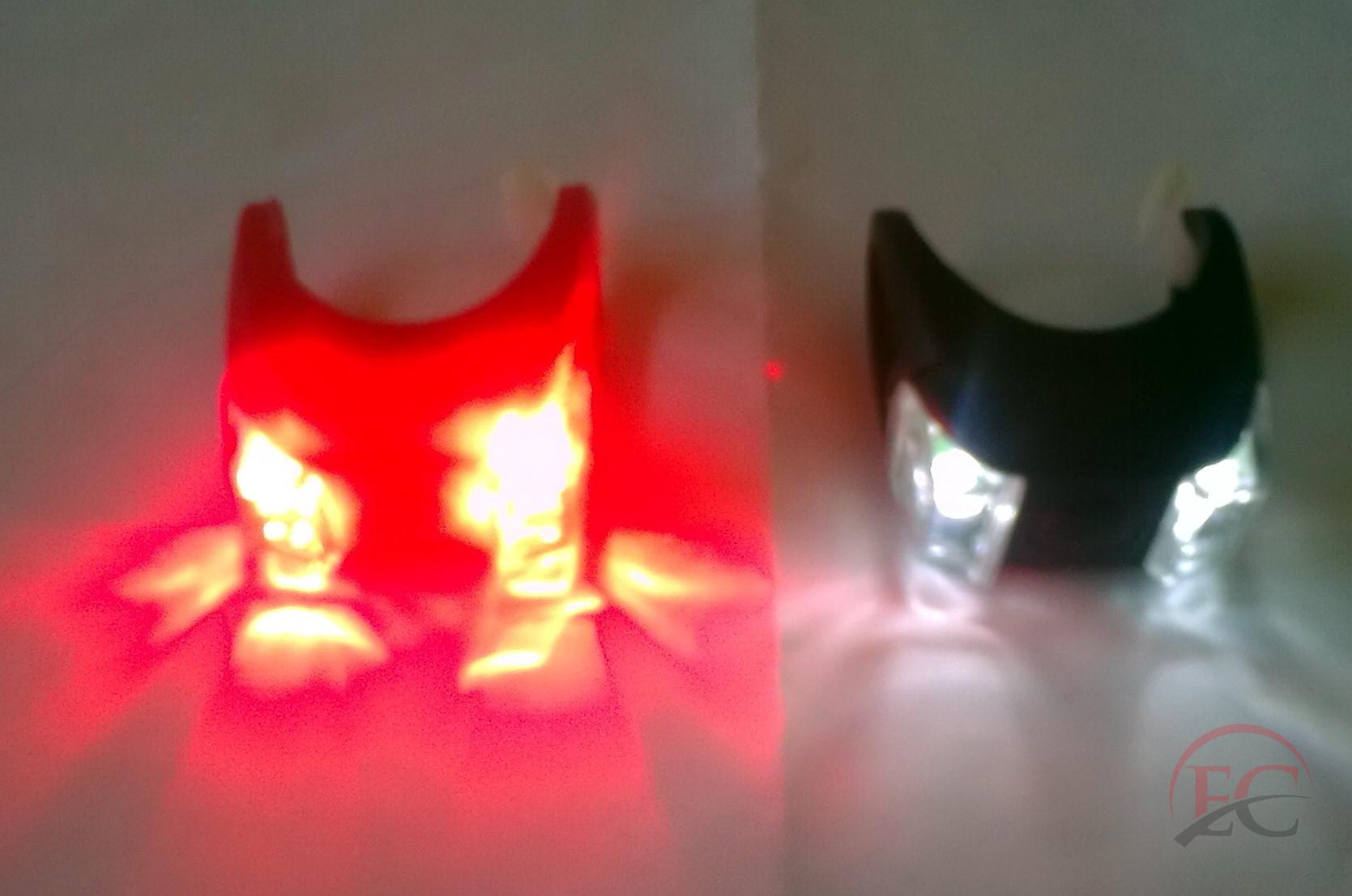 LED-es szilikon vízálló biciklilámpa szett 2db (első,hátsó) 2×2 nagy LED-del