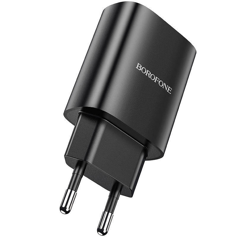 Borofone Hálózati töltő adapter BN1 Innovative – USB + 1db Lightning kábel – 2.1A fekete