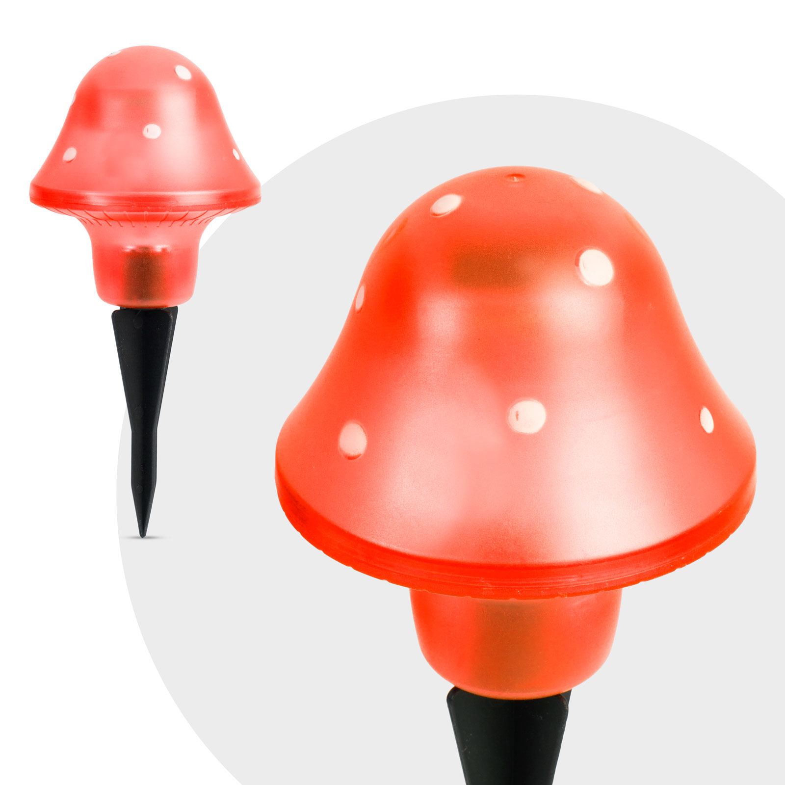 Garden of eden 11704A LED-es szolár gombalámpa – piros – 11 cm