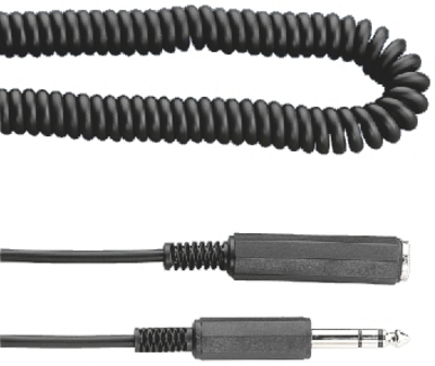 Nedis Cable-6,35SM-6,35SF-5.0BK-Fejhallgató hosszabbító spirális kábel (jack 6,35- dugó 6,35)
