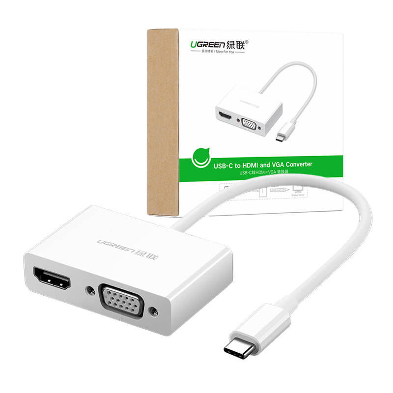 Ugreen MM123 USB-C apa – HDMI / VGA anya Adapter – Fehér 30843