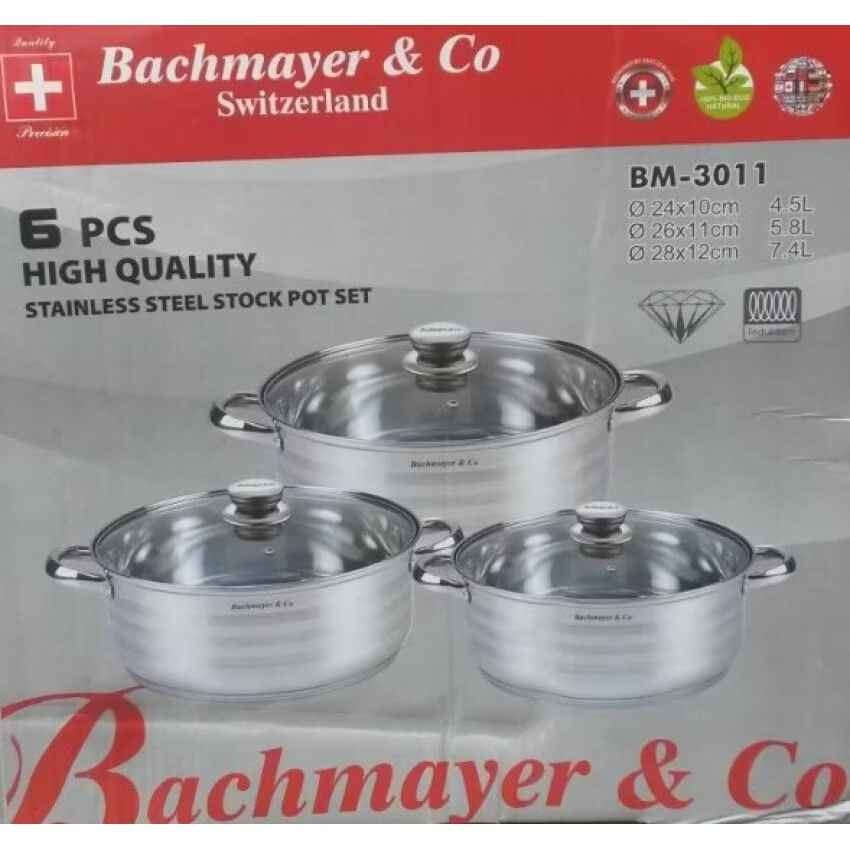 Bachmayer BM-3011, 6 részes rozsdamentes acél edénykészlet