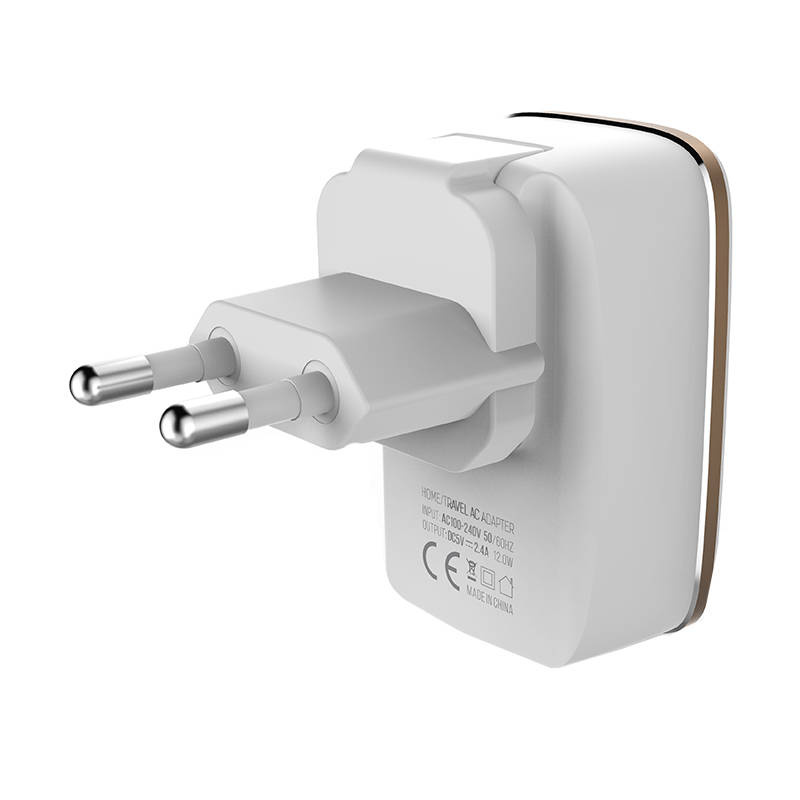 Ldnio A2204 2x USB-A Hálózati töltő + Lightning kábel – Fehér (12W)