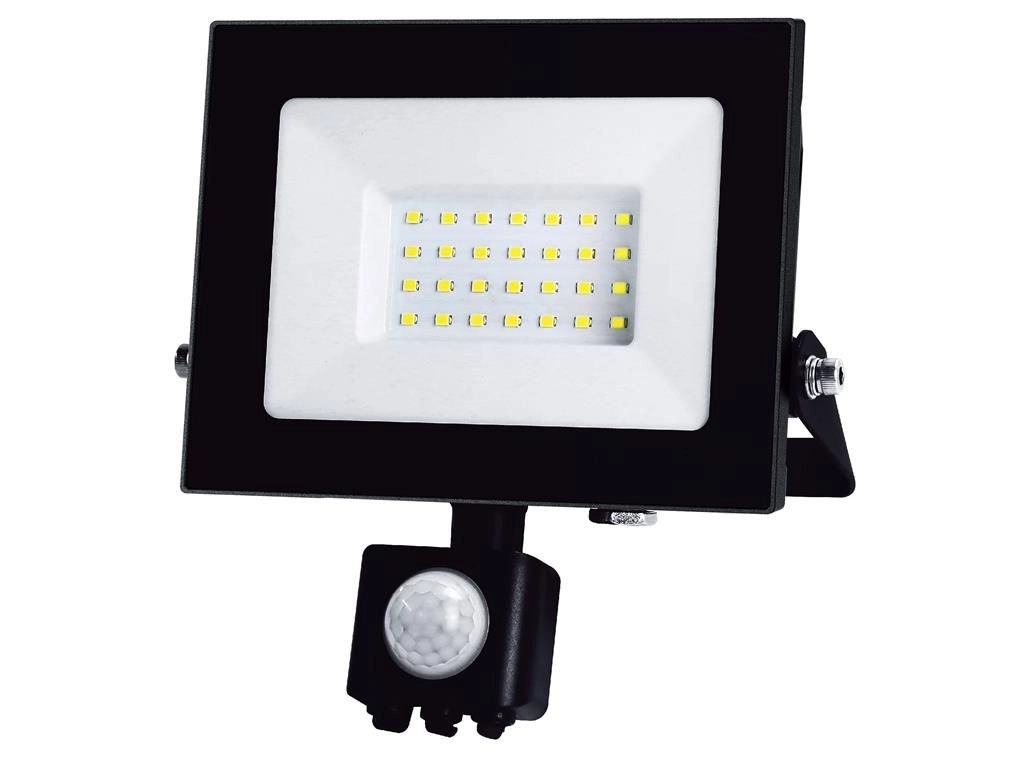 Well LED reflektor mozgásérzékelővel 20W 1620lm 4000K hideg fekete, LEDFN-GLEAMER20BKPIR-16-WL